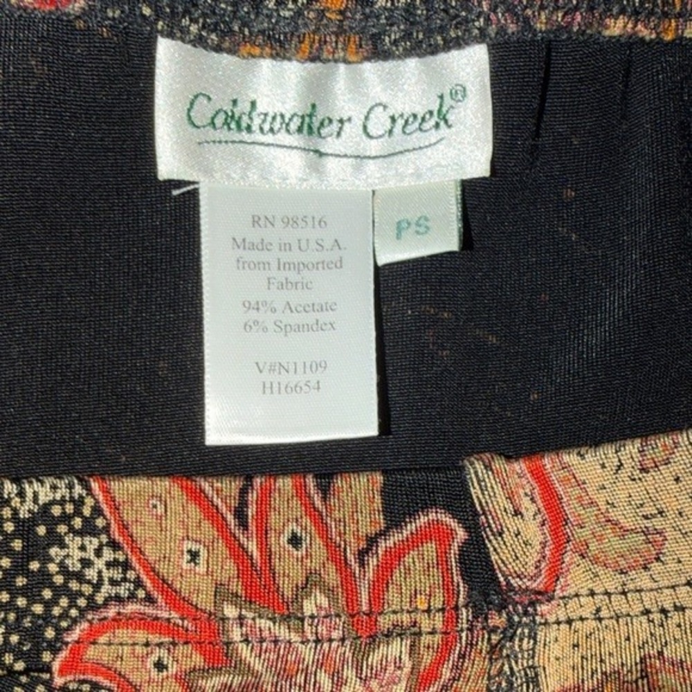 Coldwater Creek Womens Pet. PS Paisley Floral Maxi Skirt Earth Tones Boho A-Line - Picture 2 of 8